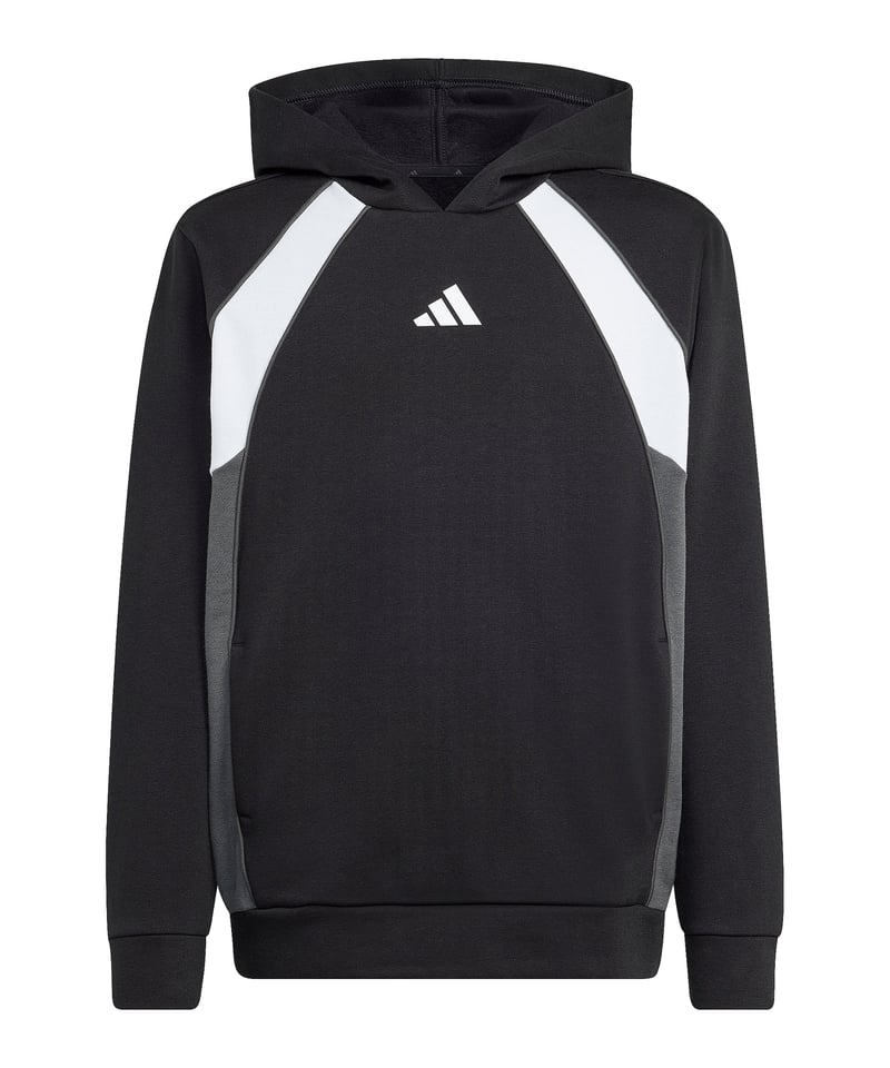 adidas Color Block Hoody Kids Schwarz - schwarz