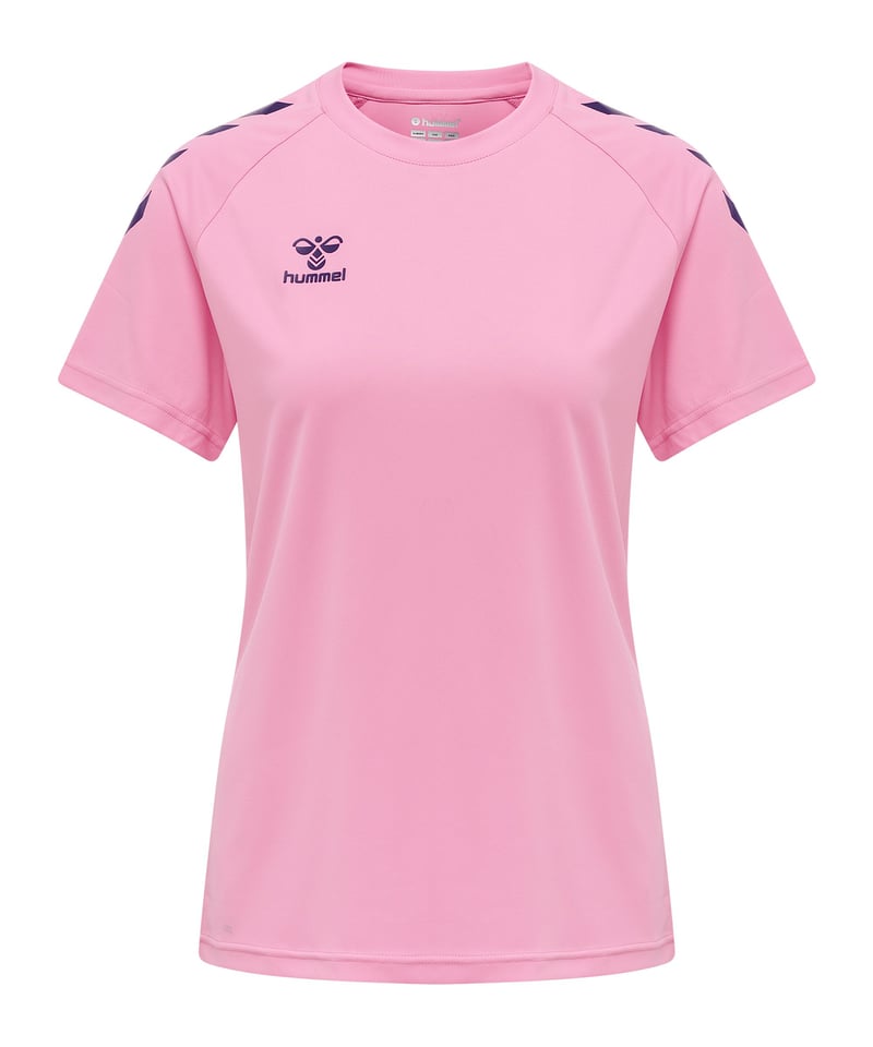 Hummel hmlCORE XK Poly T-Shirt Damen Weiss F3257 - rosa
