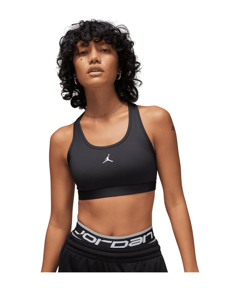 Jordan Sport Medium Support Jumpman Sport-BH Damen Schwarz F010 - grau