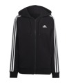 adidas 3S Kapuzenjacke Damen Schwarz Weiss - schwarz
