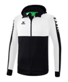 Erima SIX WINGS Kapuzenjacke Schwarz Weiss - schwarz
