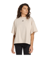 adidas 3 Stripes Studio T-Shirt Damen Beige