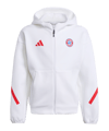 adidas FC Bayern München Anthem Kapuzenjacke Kids Weiß - weiss