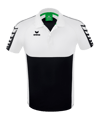Erima SIX WINGS Poloshirt Schwarz Weiss - schwarz