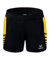 Erima Six Wings Worker Short Damen Schwarz Gelb - schwarz