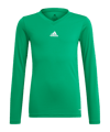 adidas Team Base Top langarm Kids Dunkelgrün