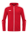 JAKO Power Kapuzenjacke Rot Weiss F100