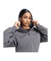 adidas Cropped Kapuzenjacke Damen Grau - grau