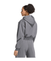 adidas Cropped Kapuzenjacke Damen Grau - grau