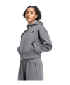 adidas Cropped Kapuzenjacke Damen Grau - grau
