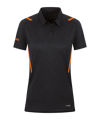 JAKO Challenge Polo Damen Orange F506 - schwarz