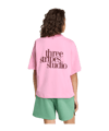 adidas 3 Stripes Studio T-Shirt Damen Rosa - rosa