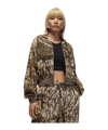 Jordan Brooklyn Fleece Crop Kapuzenjacke Damen Beige F133 - beige