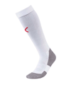 PUMA LIGA Socks Core Stutzenstrumpf Weiss Rot F11