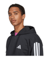 adidas Essentials 3 Stripes Kapuzenjacke Schwarz Hoodie Black - schwarz