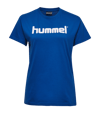Hummel Cotton T-Shirt Logo Damen Blau F7045