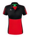 Erima Six Wings Poloshirt Damen Rot Schwarz