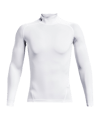 Under Armour Baselayer HG Comp Mock Longlseeve T-shirt Bianco C100
