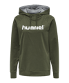 Sweat à capuche avec logo coton femme Hummel Cotton verte F6084