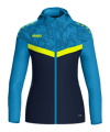 Veste à capuche femme JAKO Icon bleue jaune F914 