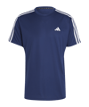 adidas Base 3-Stripes T-Shirt Blau Weiss