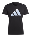adidas Run Icons 3 Bar Logo Tee Black - schwarz