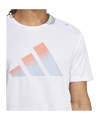 adidas Run Icons 3 Bar Logo Tee White - weiss
