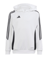 Sweat à capuche enfant adidas Tiro 24 blanc noir 