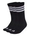 adidas 3 Stripes Crew 3er Pack Socken Schwarz