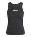 adidas Sportswear Essentials Linear Slim Cotton Tanktop Damen Schwarz