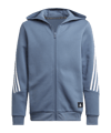 adidas Future Icons Kapuzenjacke Kids Blau Weiss - blau