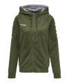 Veste à capuche coton femme Hummel Cotton verte F6084