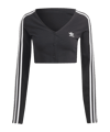 adidas Originals Adicolor Classics 3-Stripes Button Long Sleeve Tee Black - schwarz