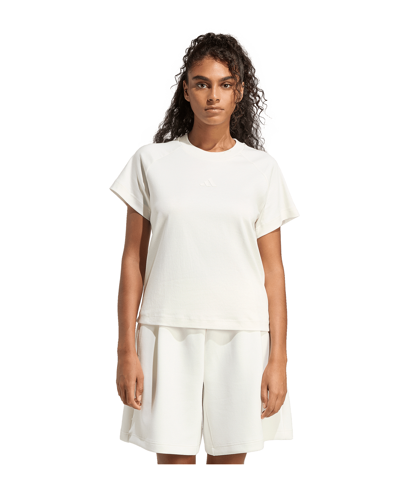 adidas Soft Lux T-Shirt Damen Weiß - weiss