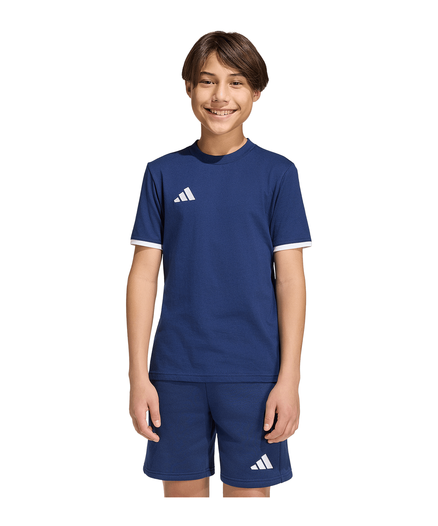 adidas Entrada 26 Trainingsshirt Kids Dunkelblau - weiss