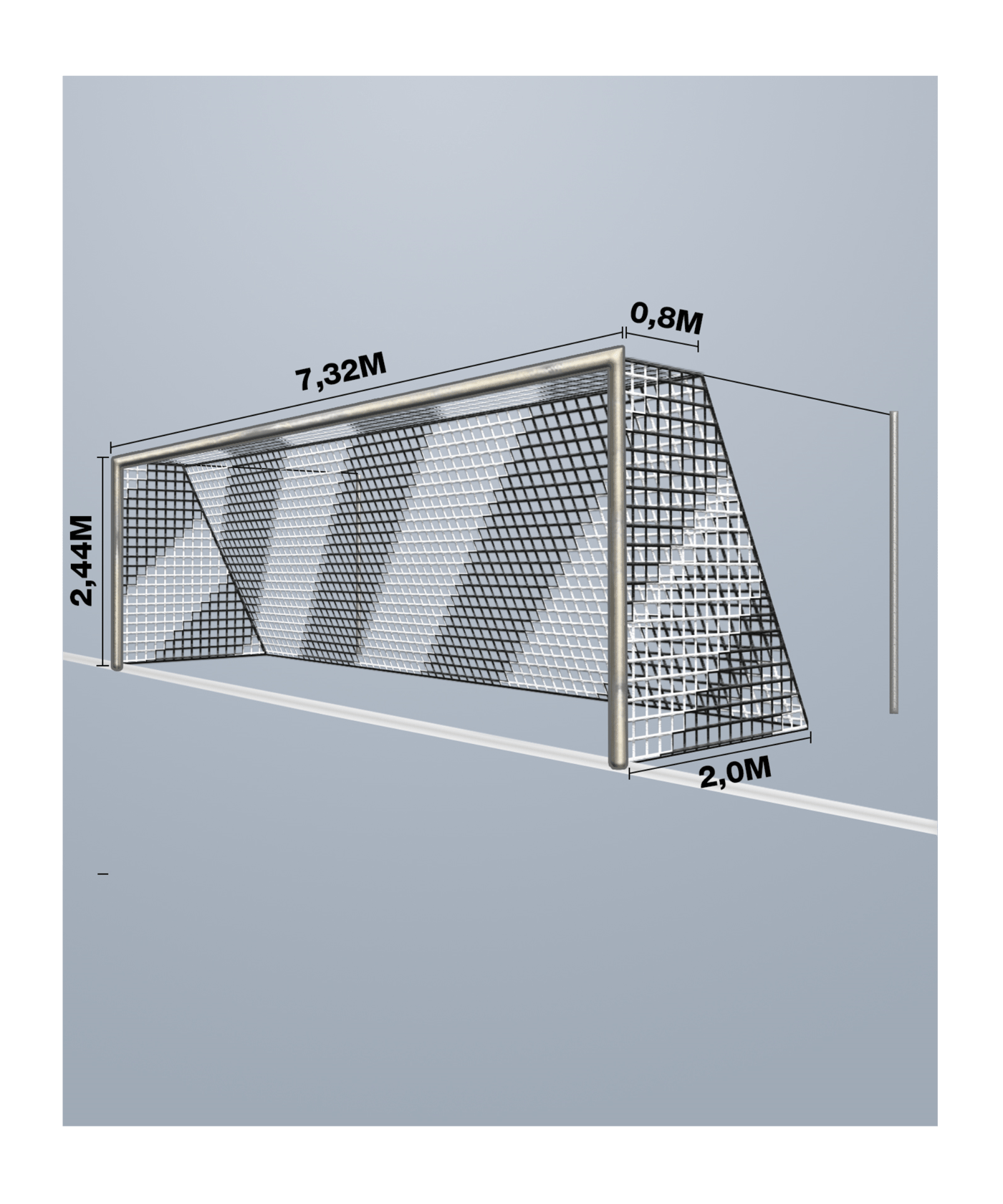 Cawila Tornetz 7,50x2,50m | Tiefe 0,8x2,0m - weiss