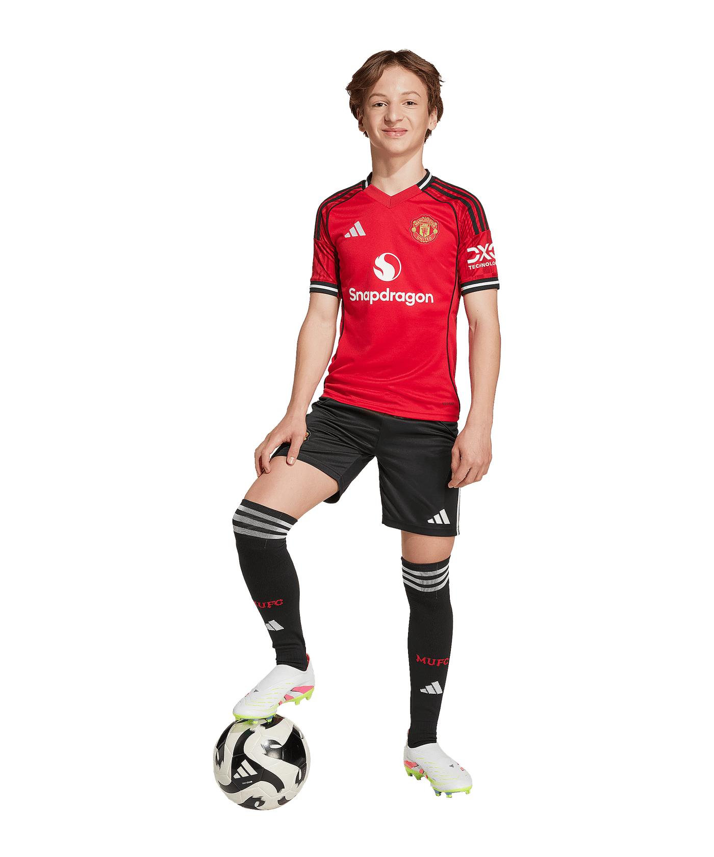 adidas Manchester United Short Home 2025/2026 Kids Schwarz - schwarz