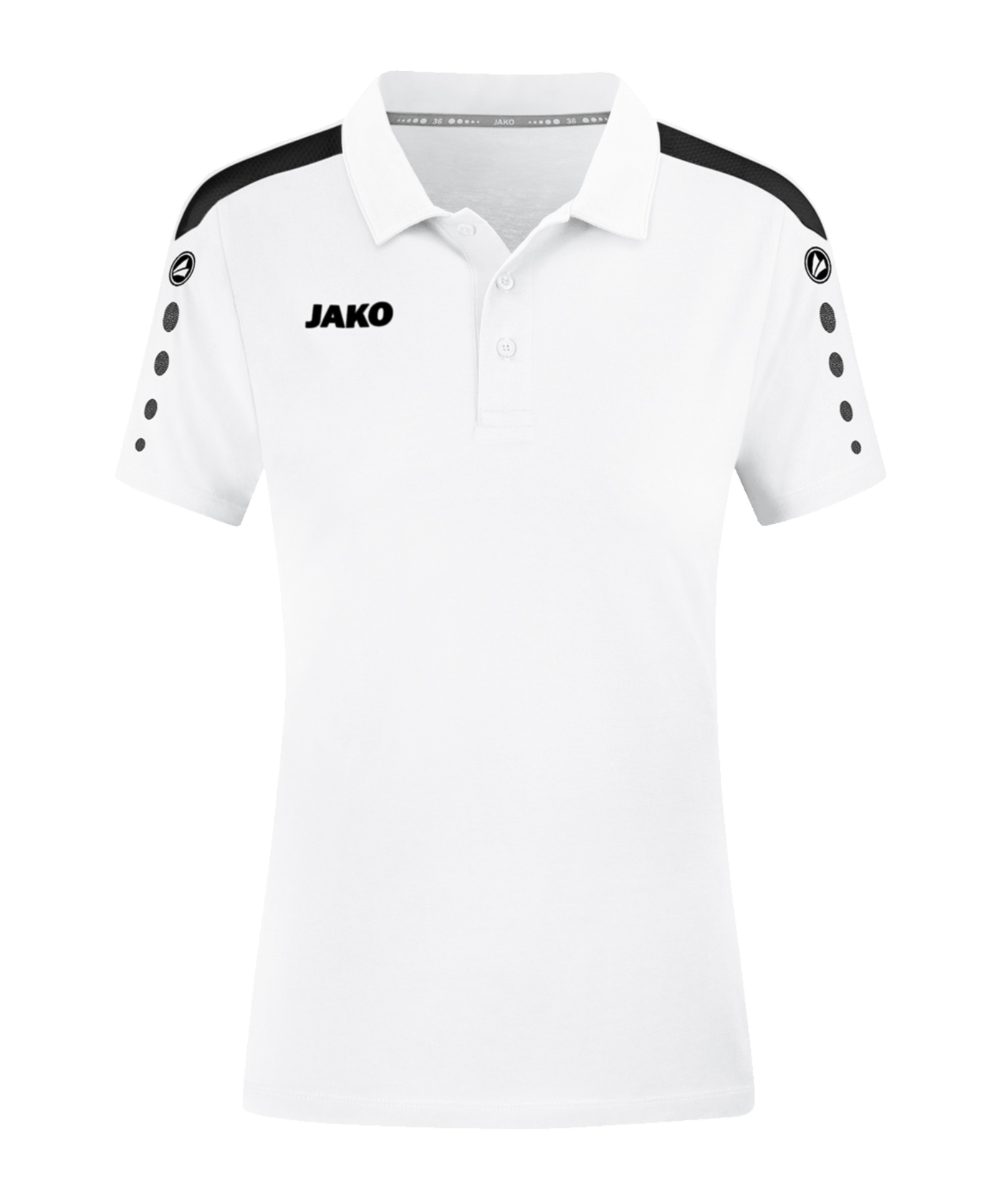 JAKO Power Poloshirt Damen Weiss Schwarz F000 - weiss