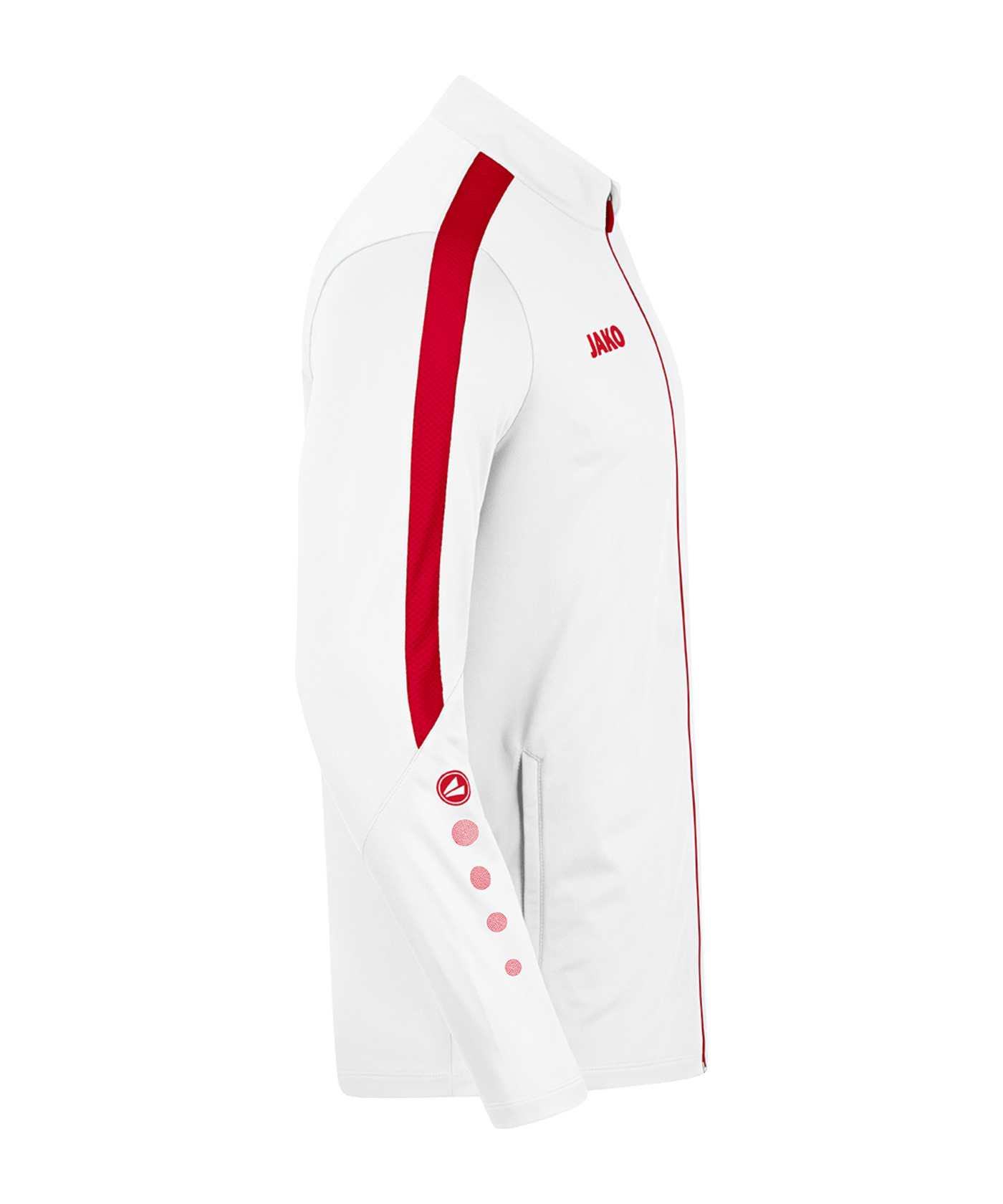 JAKO Power Polyesterjacke Weiss Rot F004 - weiss