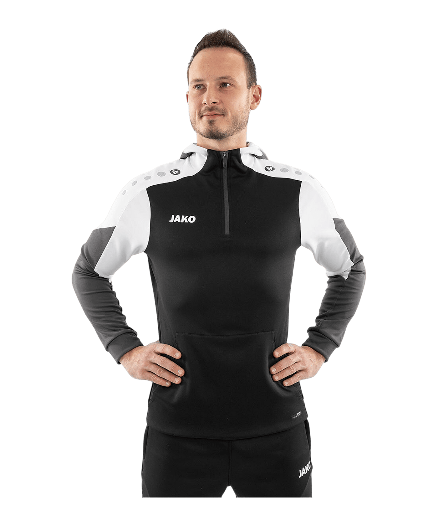 JAKO Dynamic Zip Kapuzenjacke Schwarz F826 - schwarz