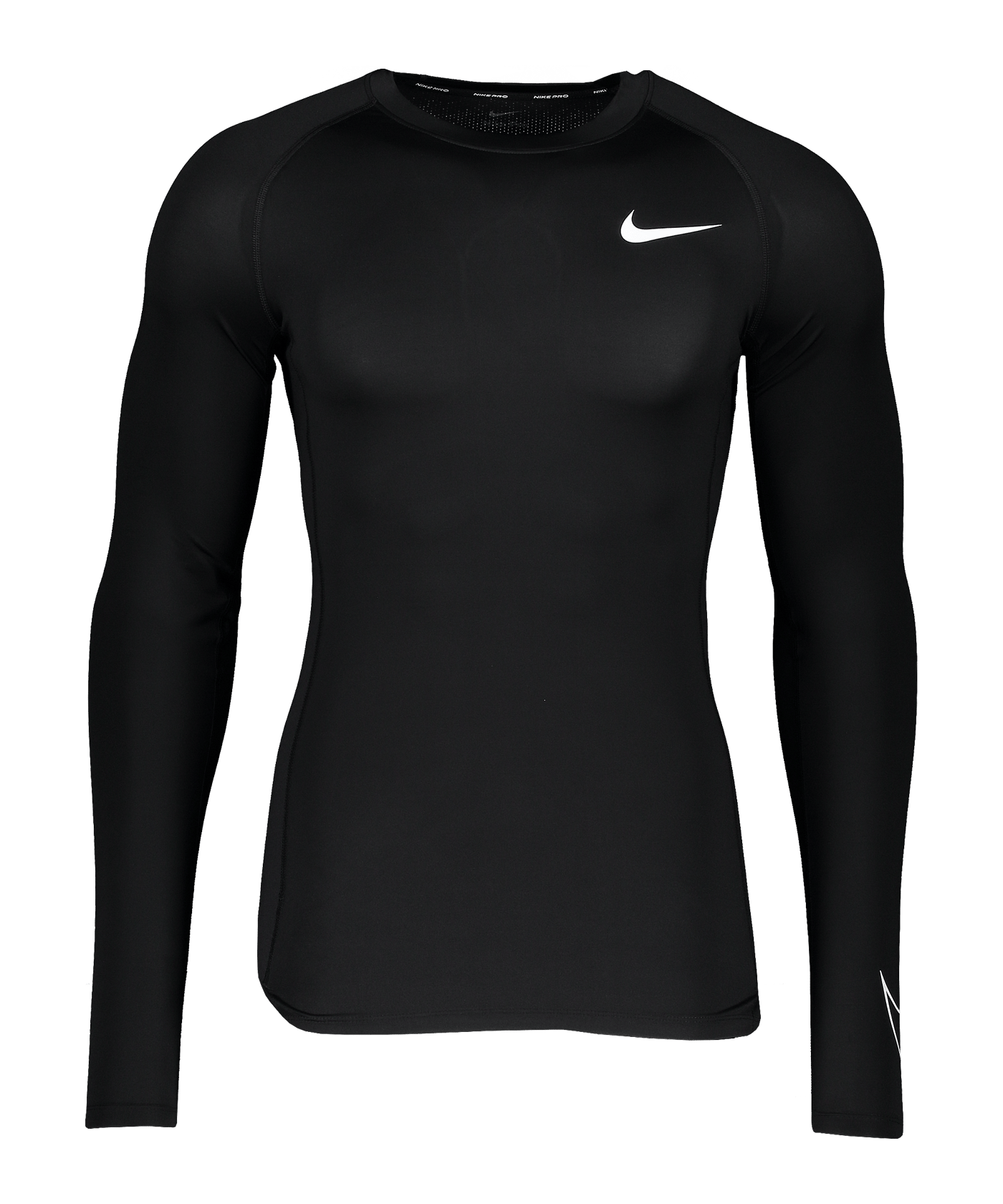 Nike Pro Tight-Fit Sweatshirt Schwarz Weiss F010 - schwarz