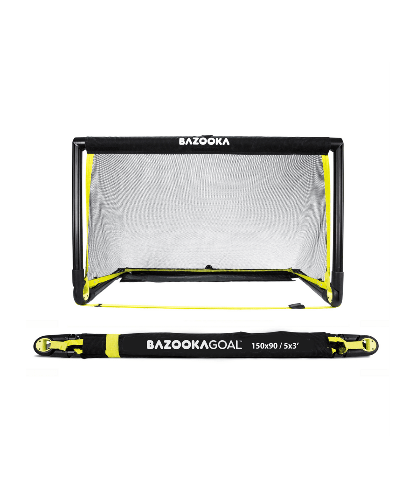 BAZOOKAGOAL Telescoptor 150x90 cm Schwarz Gelb - schwarz