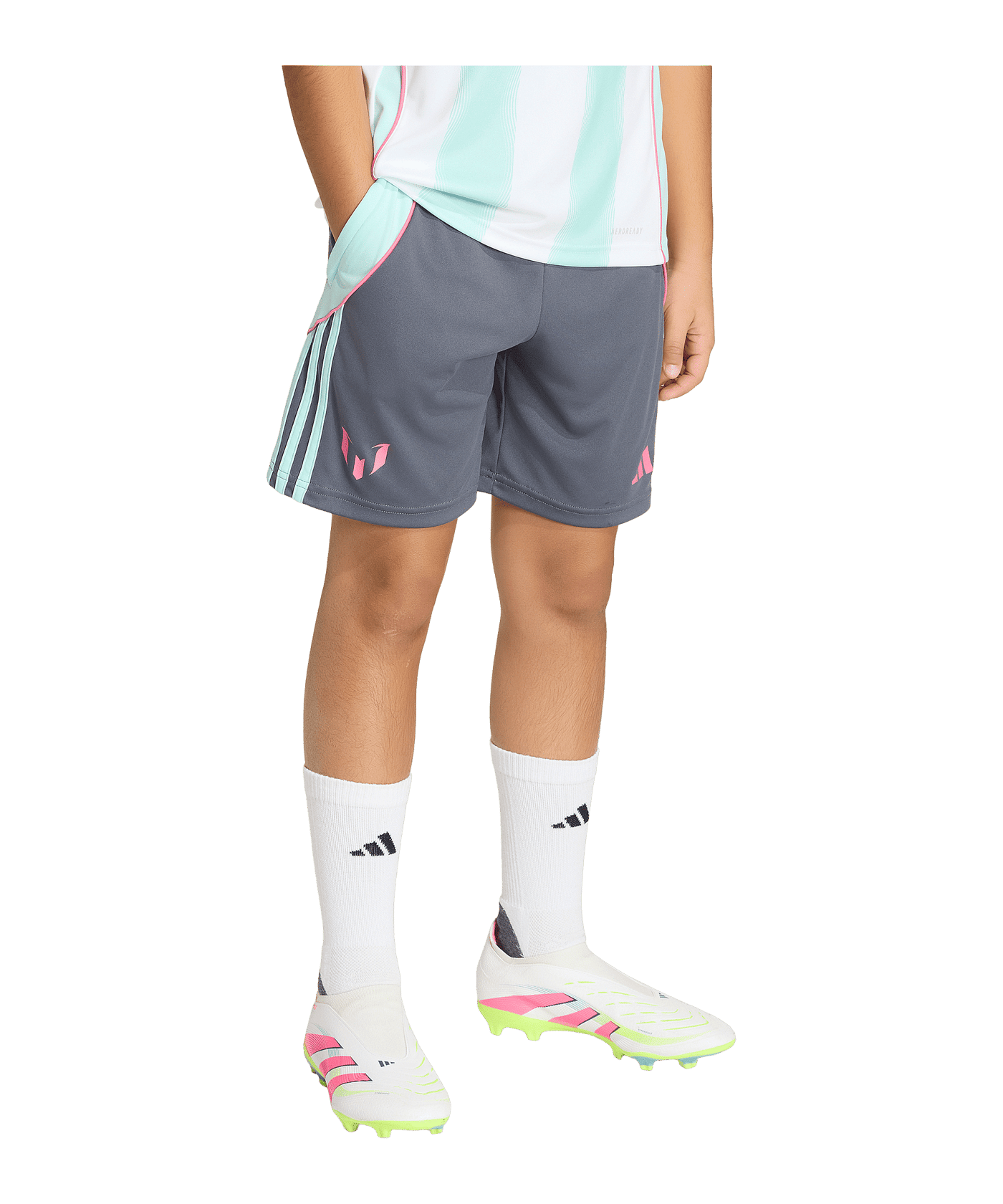 adidas Originals Messi Short Kids Grau - grau