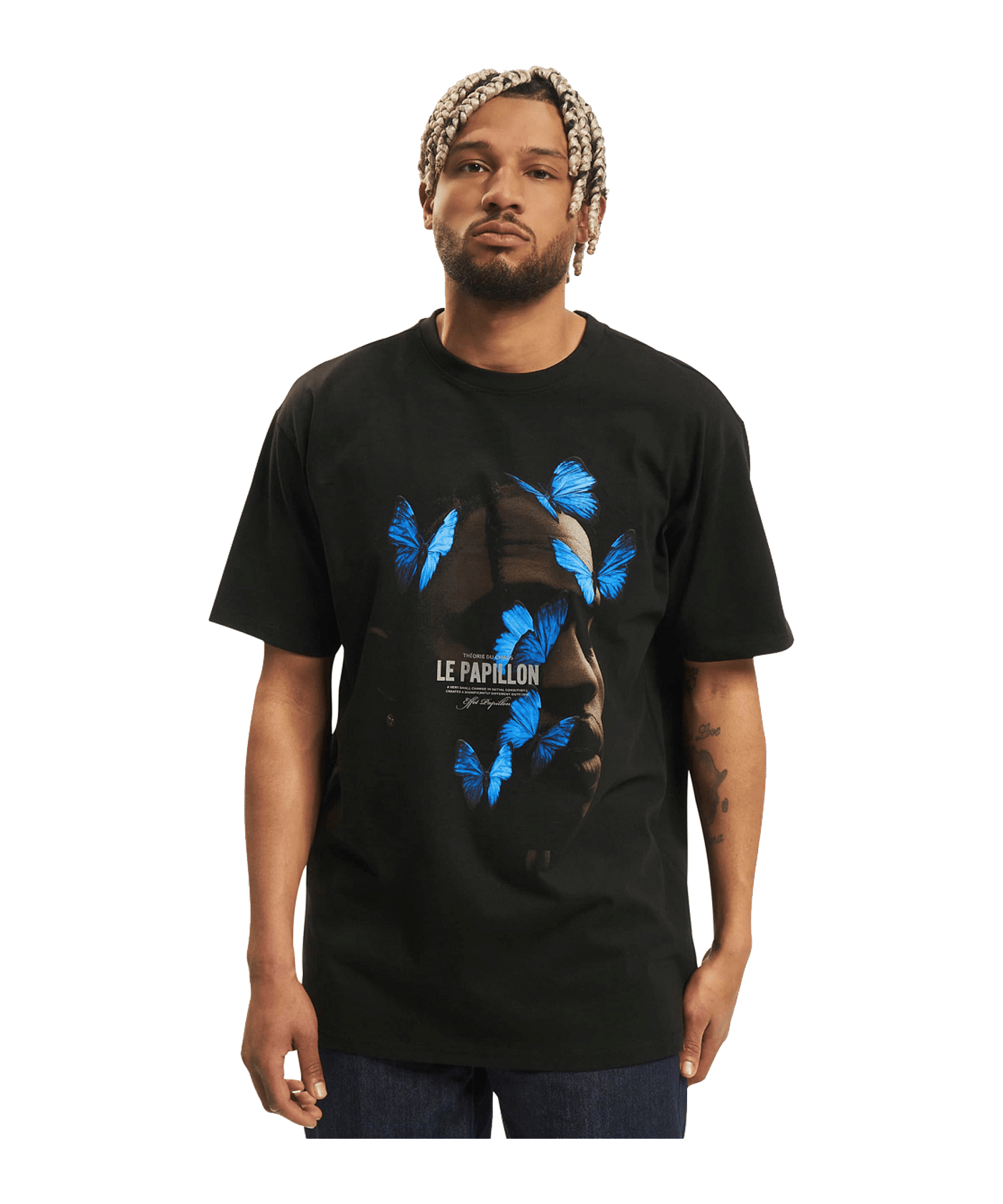Mister Tee Le Papilloversized T-Shirt Schwarz - schwarz