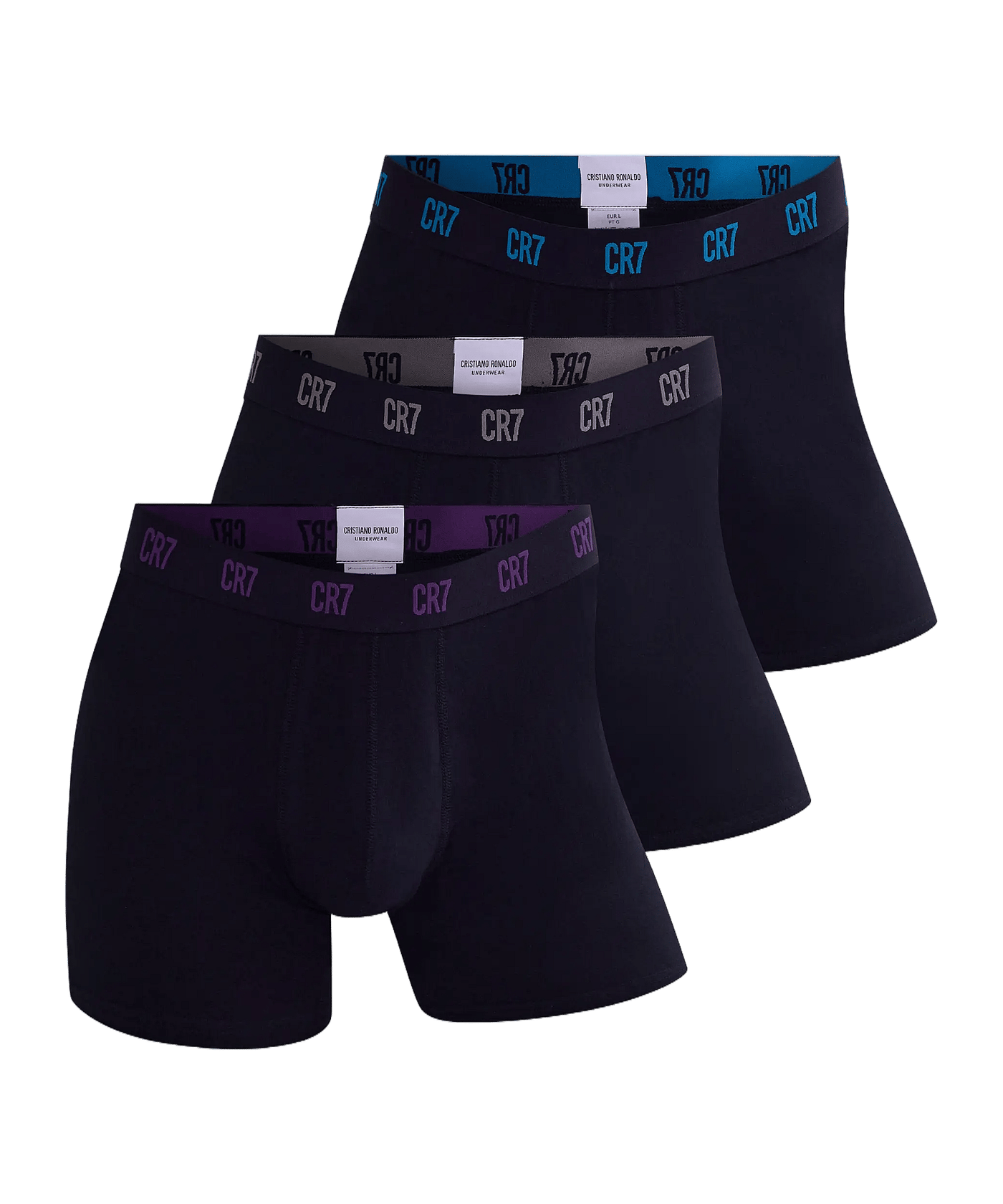 CR7 Basic Trunk 3-Pack Boxershort Schwarz - schwarz