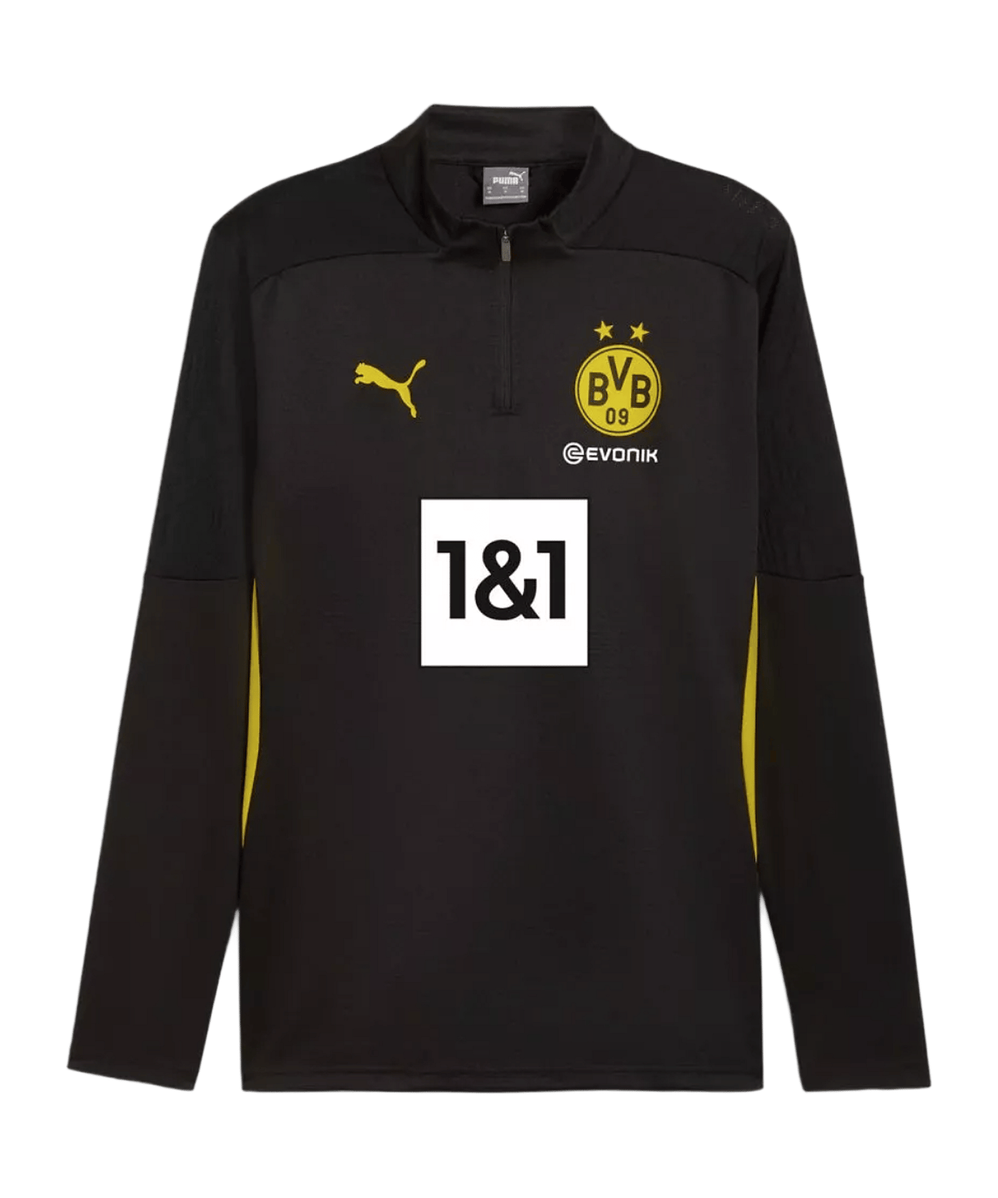 PUMA BVB Dortmund 1/4 Zip Sweatshirt mit Sponsor Schwarz F02 - schwarz