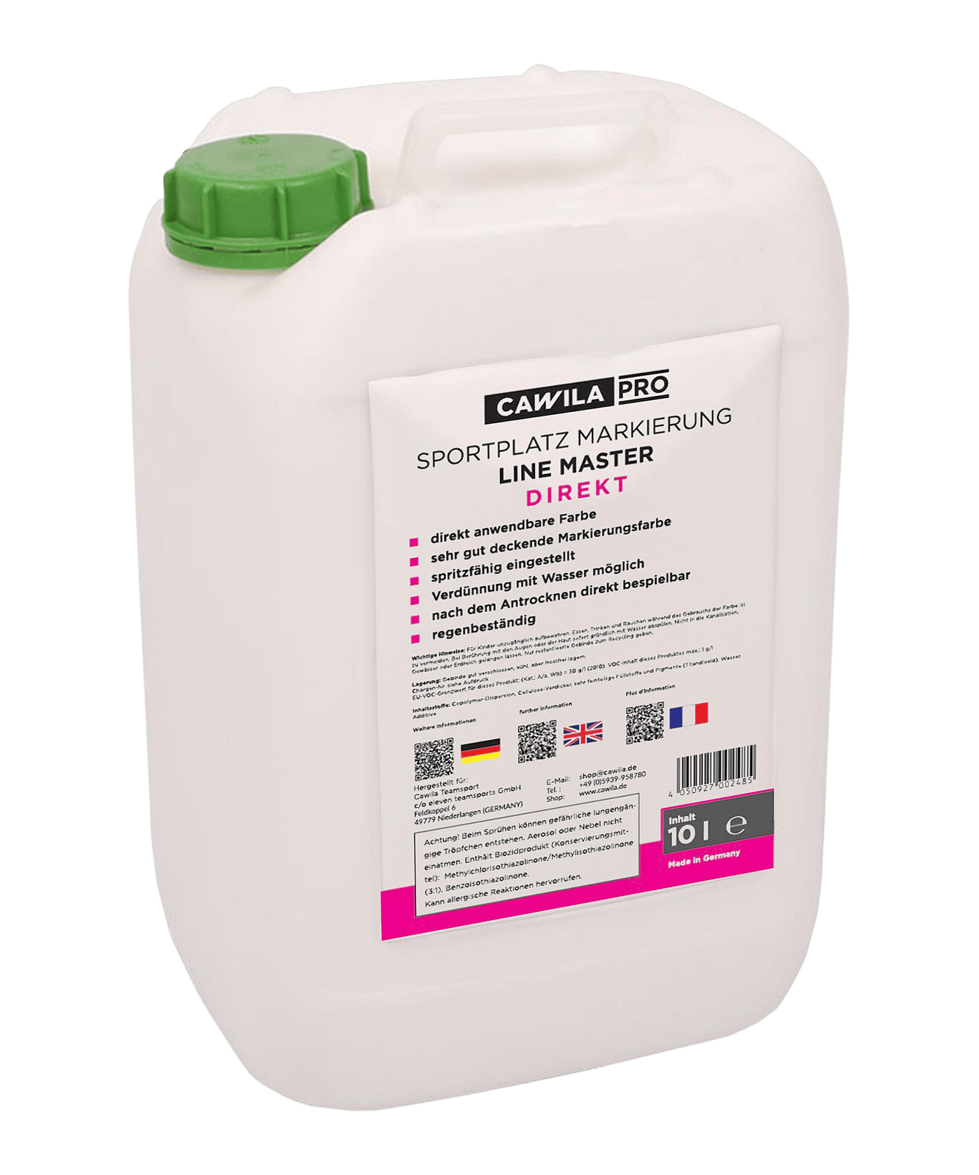 Cawila LINE MASTER Rasenmarkierungsfarbe DIREKT | weiß | 10 Liter Trainingzubehör Weiß - weiss