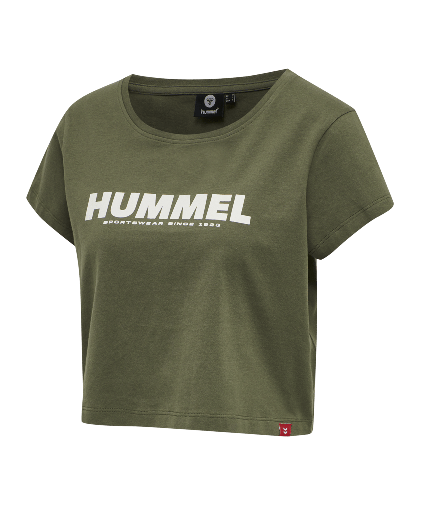 Hummel Legacy Cropped T-Shirt Damen Grün F6012 - khaki