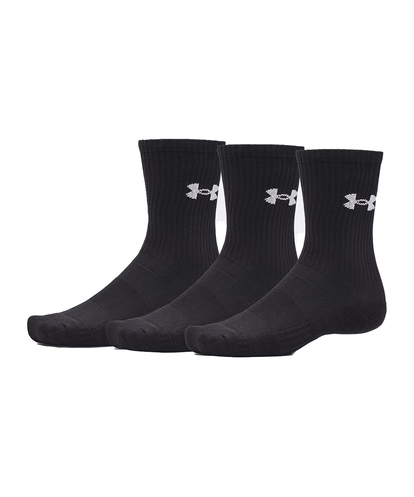 Under Armour Performance Cotton 3p Crw Socken Schwarz F008 - schwarz