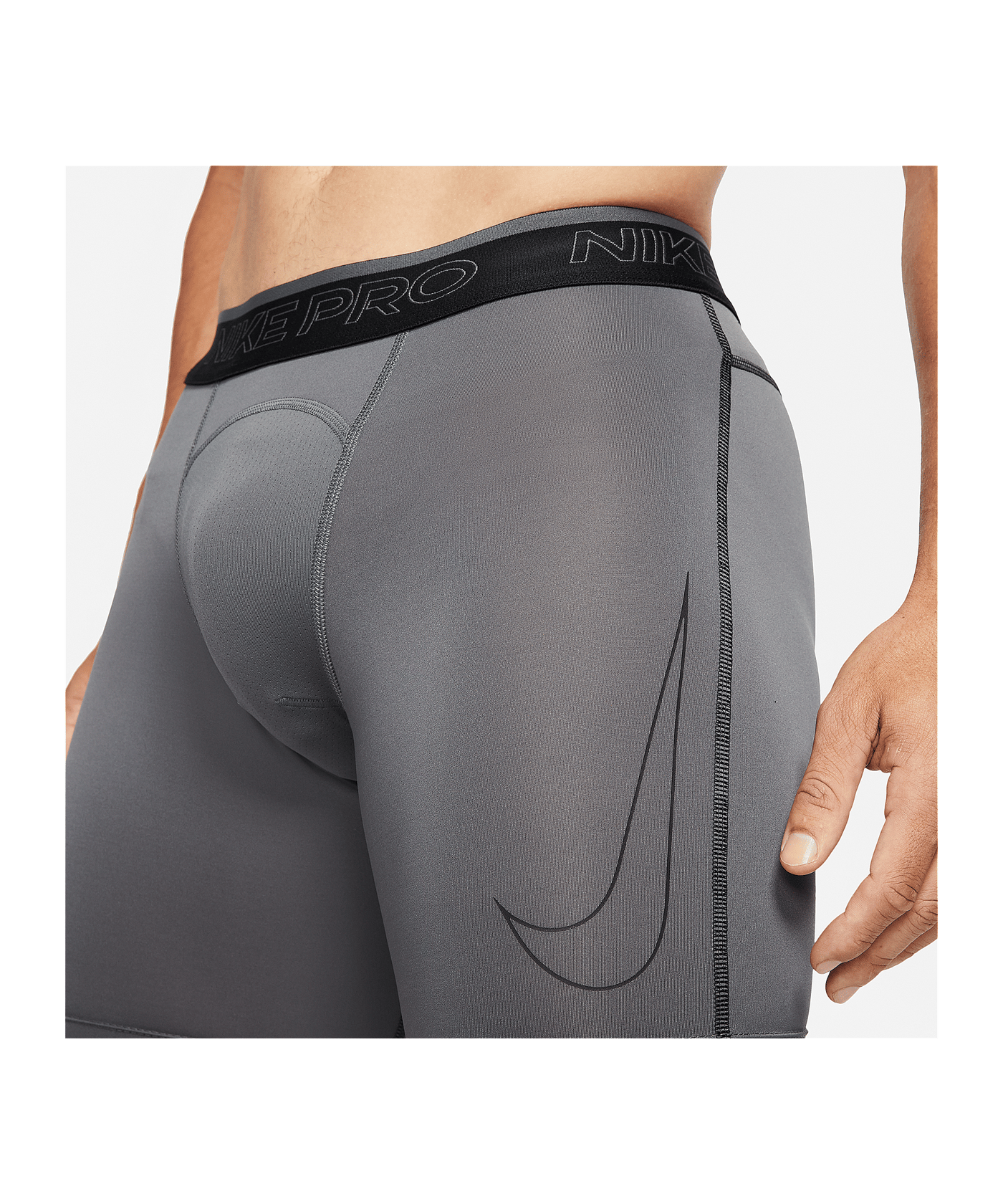 Nike Pro Short Grau Schwarz F068 - grau